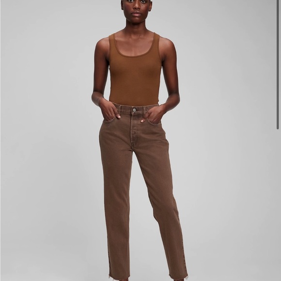 GAP Denim - High Rise Cheeky Straight Jeans with Washwell